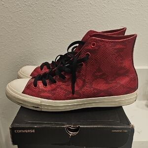 Converse Tango Red High-Tops with Black Accents
